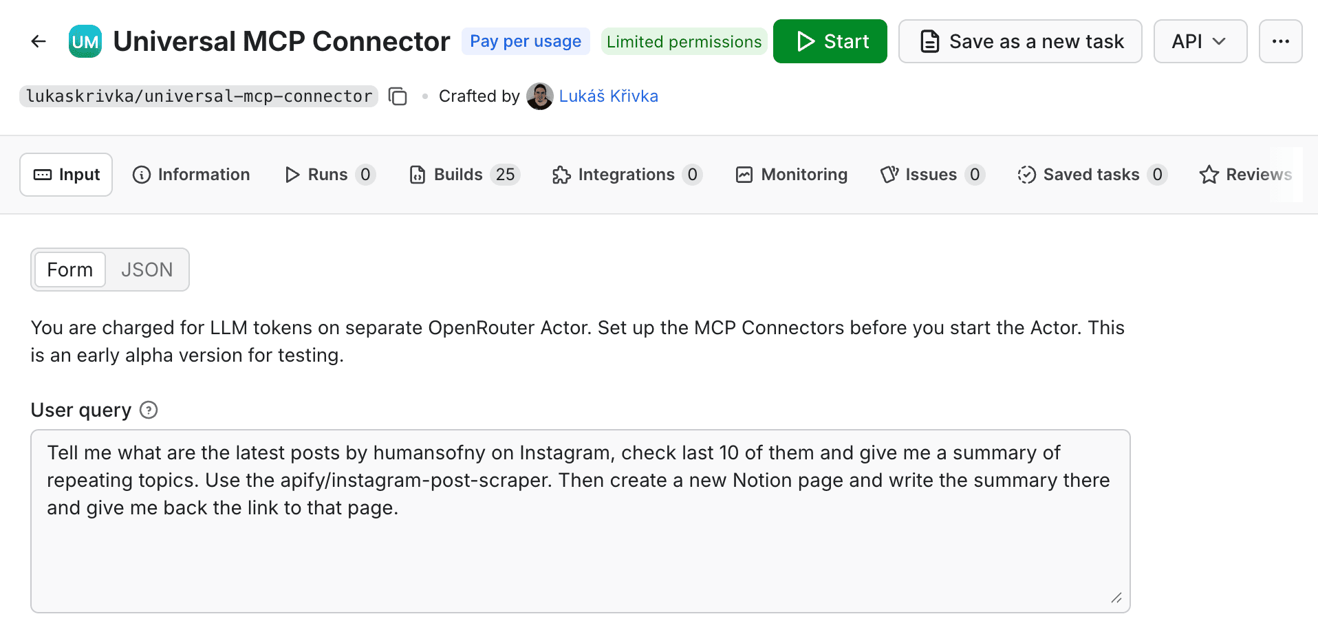 Universal MCP Connector on Apify
