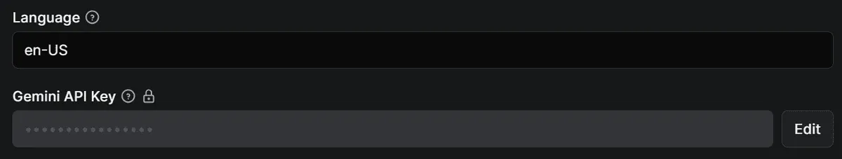 Filling out the Actor input fields to enable AI reporting capabilities
