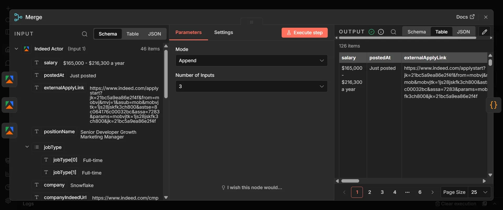 Opened Merge node