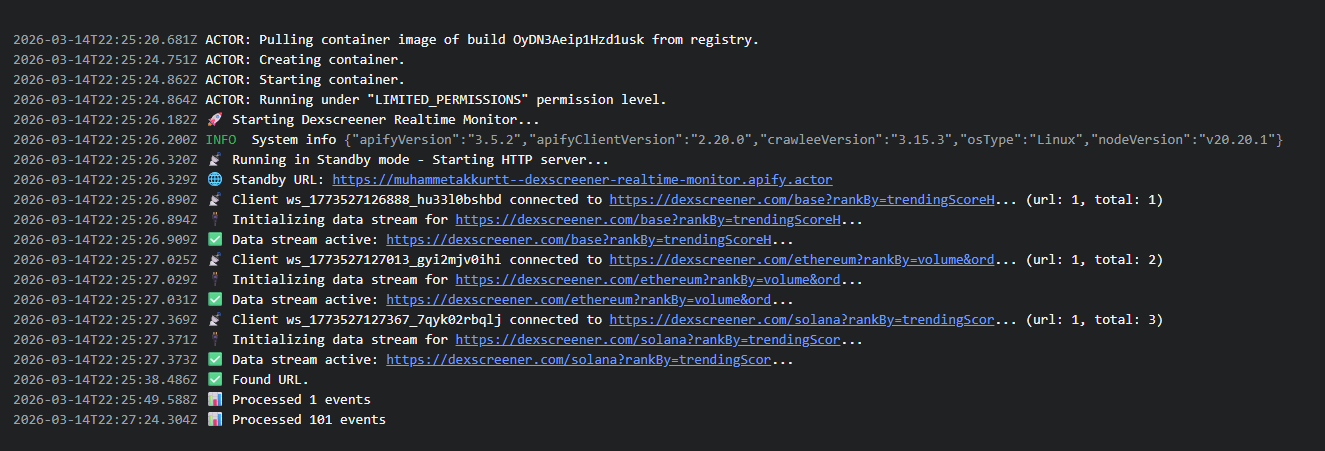 Example server logs