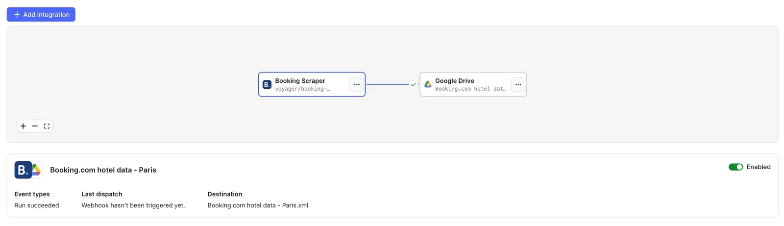 Integration with Google Drive visually represented in Console