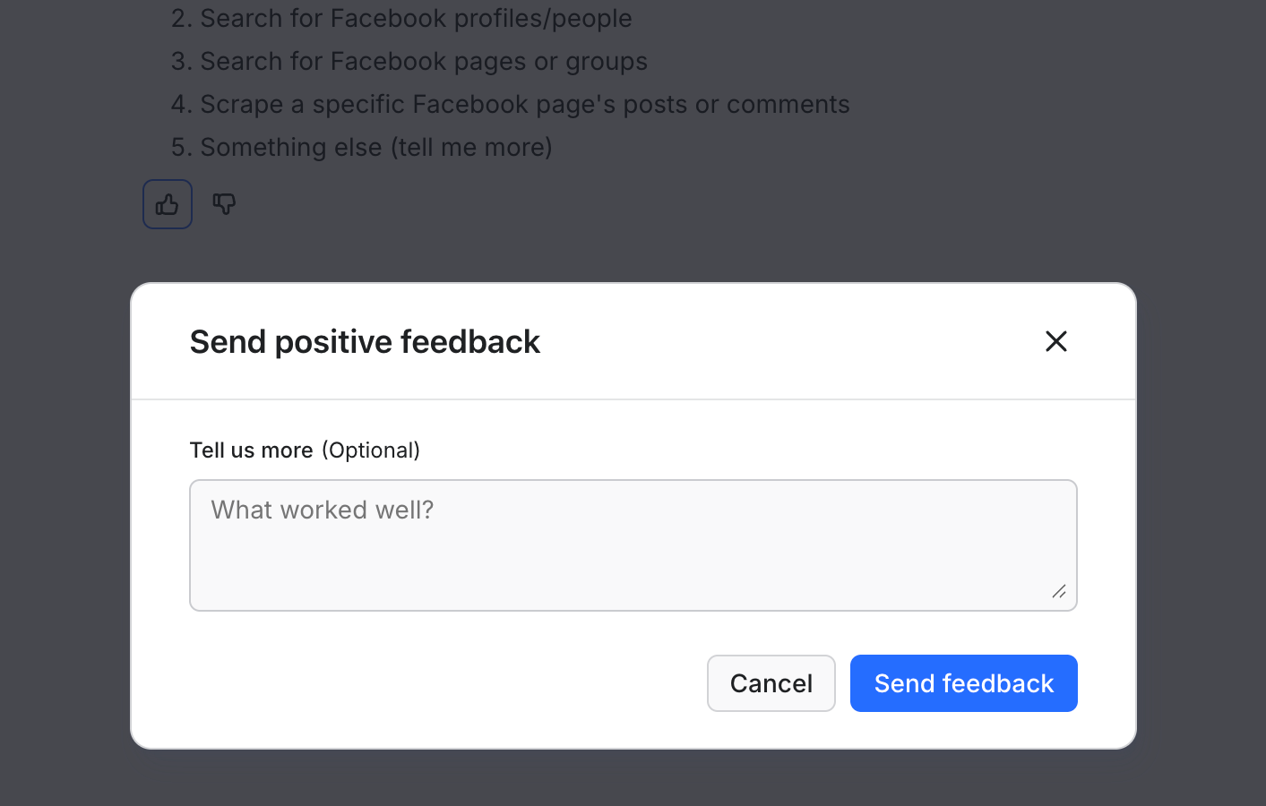 Feedback form
