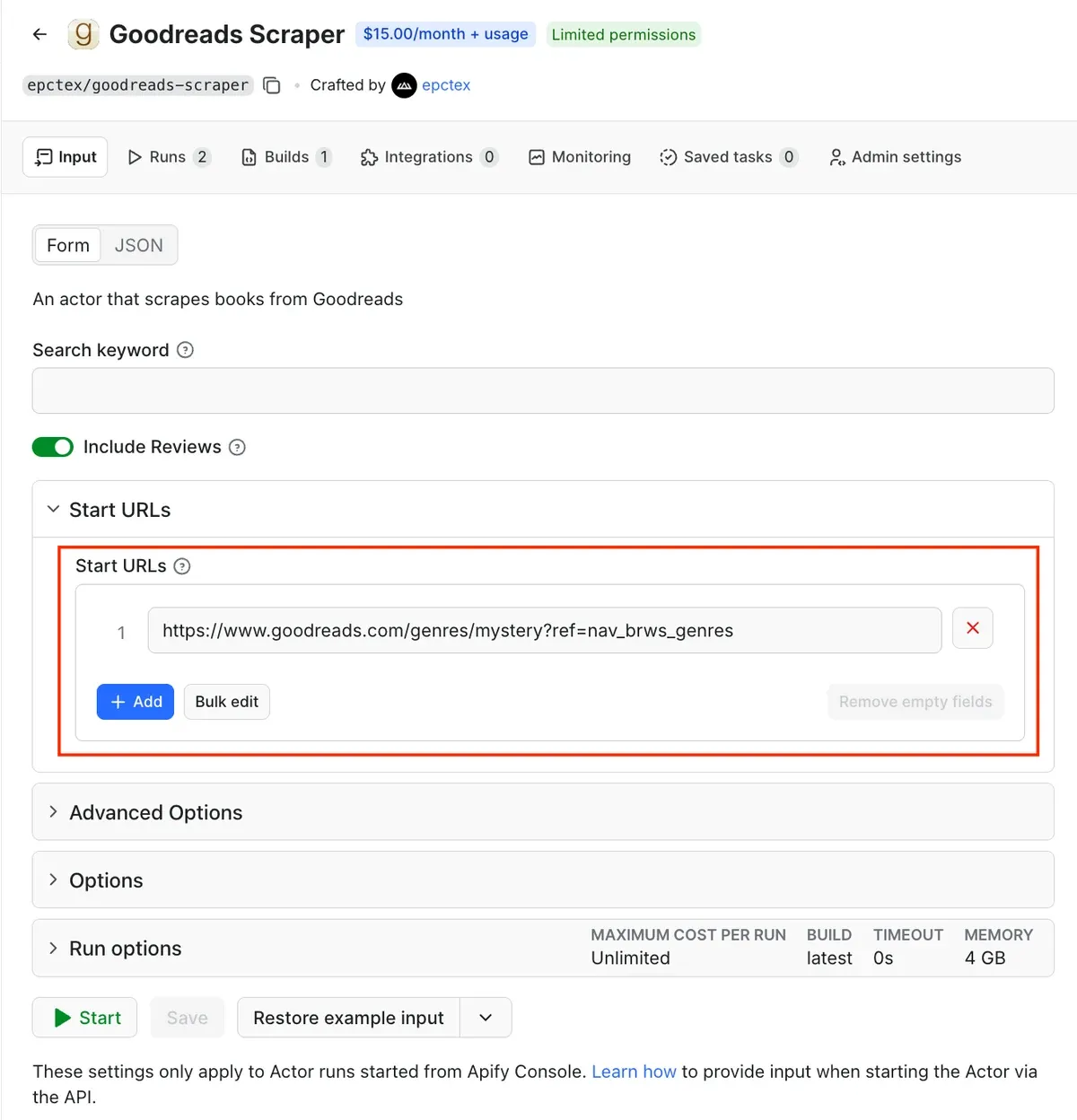 Goodreads Scraper UI