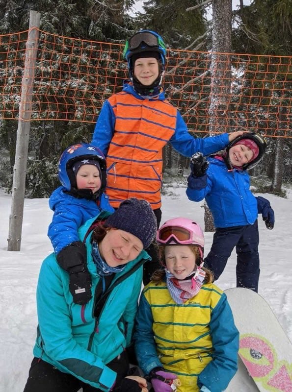 Skiing with the kids
