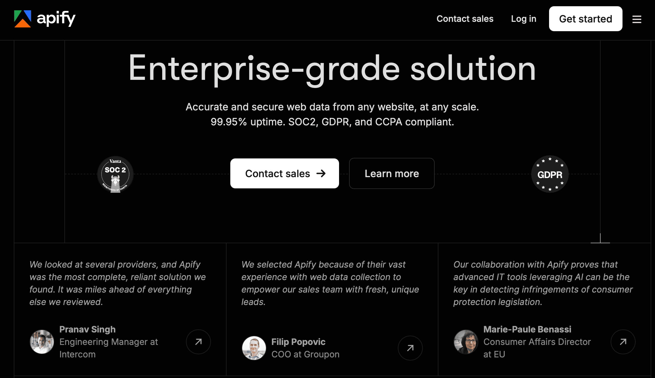 Accurate and secure data from any website, at any scale