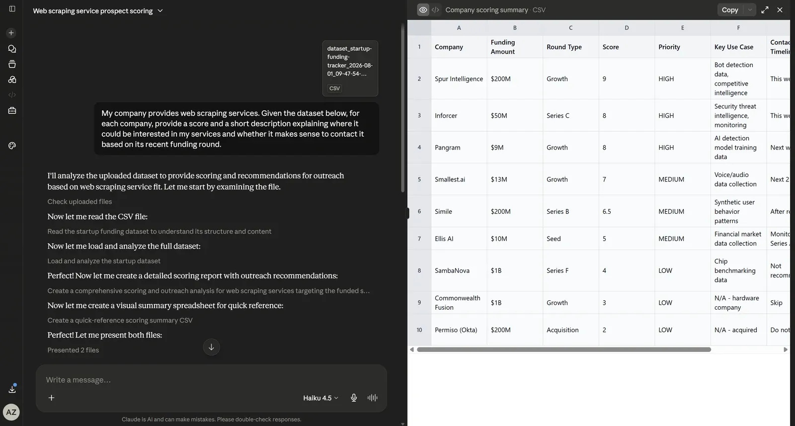 An AI-powered scoring system analysis for client prospecting