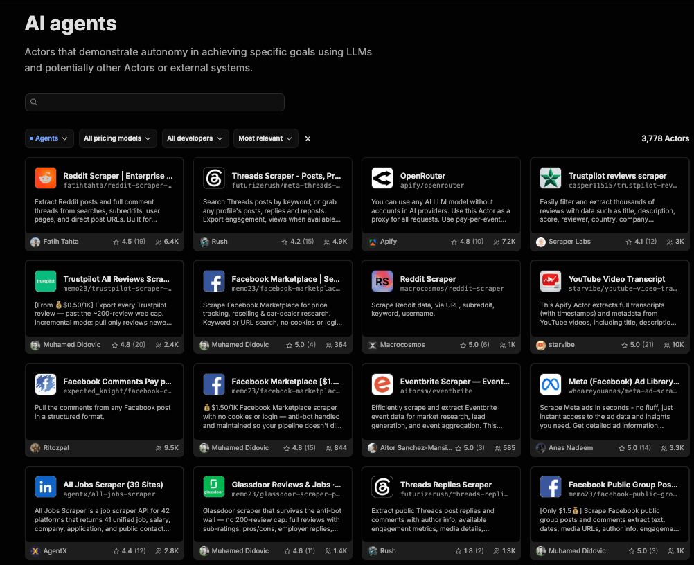 AI agents on Apify