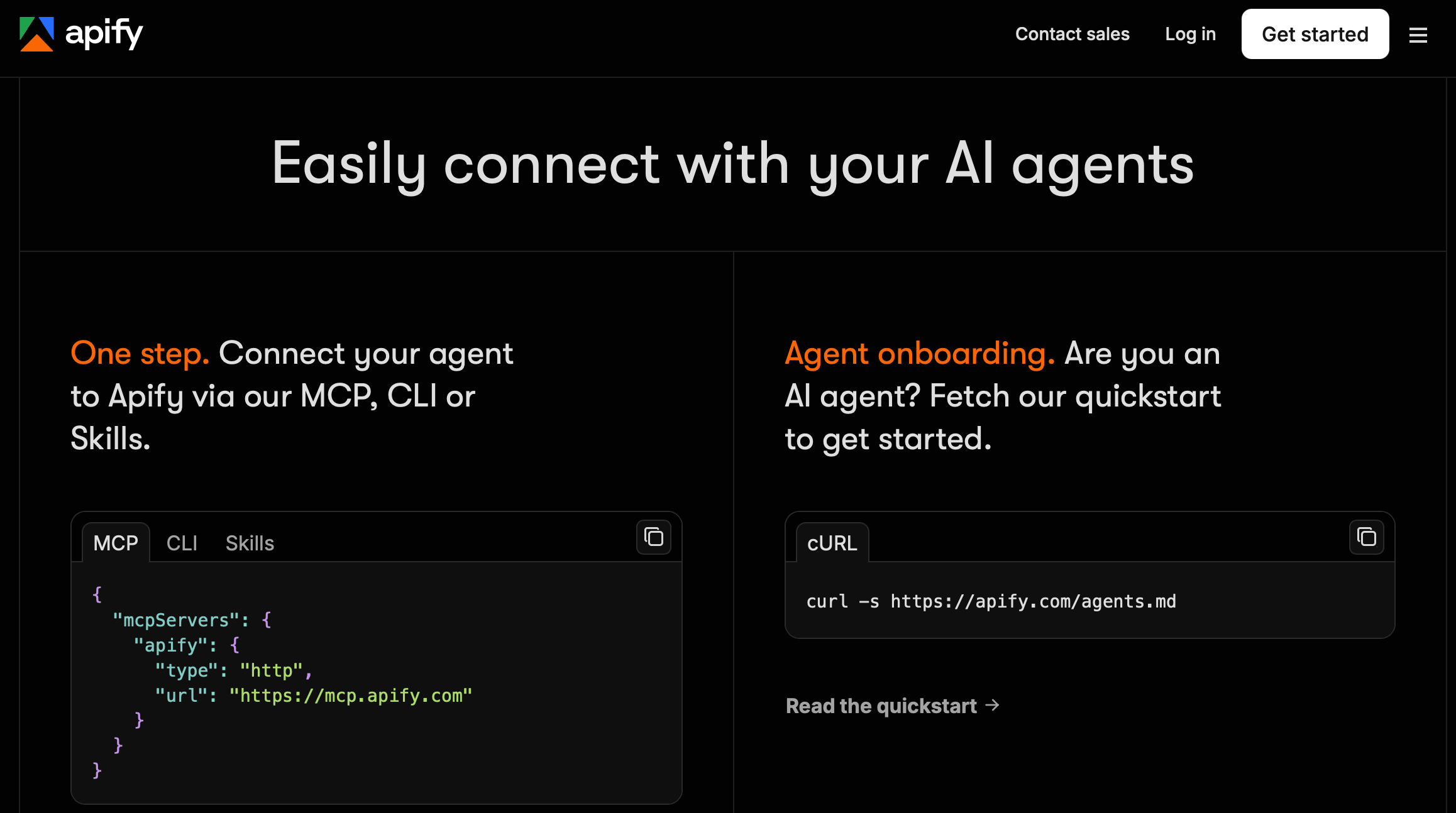 Connect Apify with your AI agents