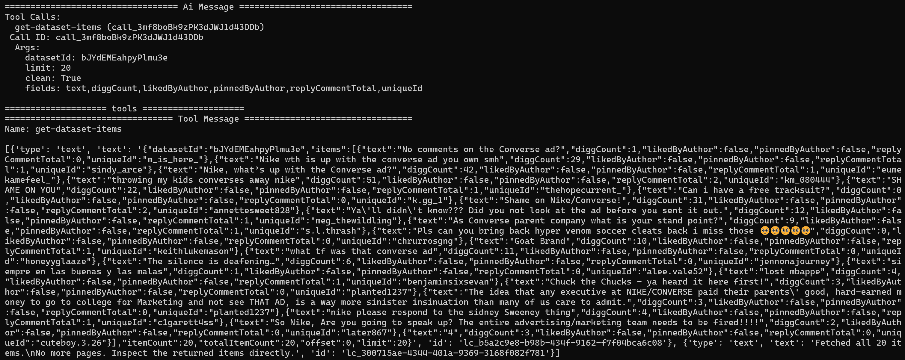 Getting the comments data