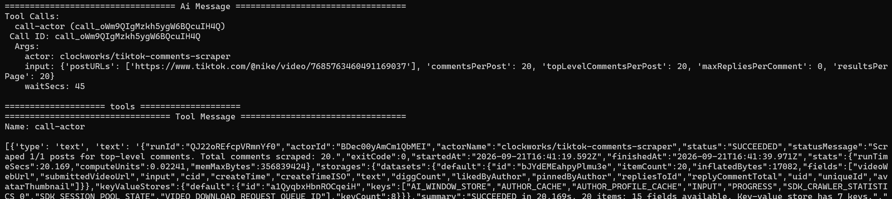 Getting the last 20 comments from the TikTok post