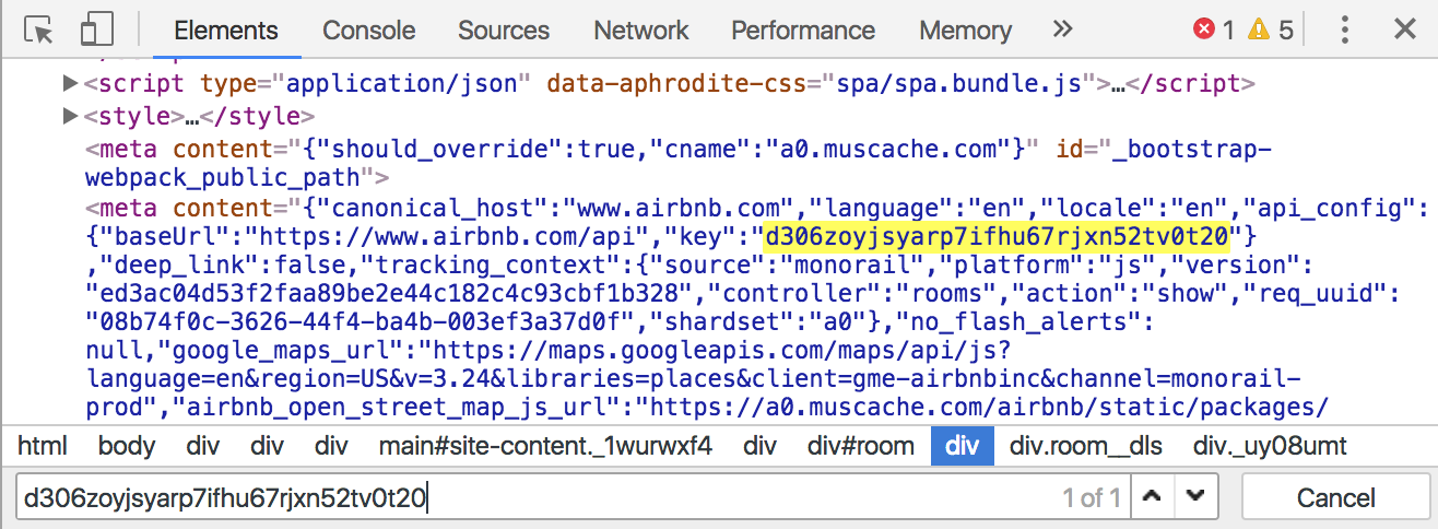 Looking at dom tree in the developer tools.