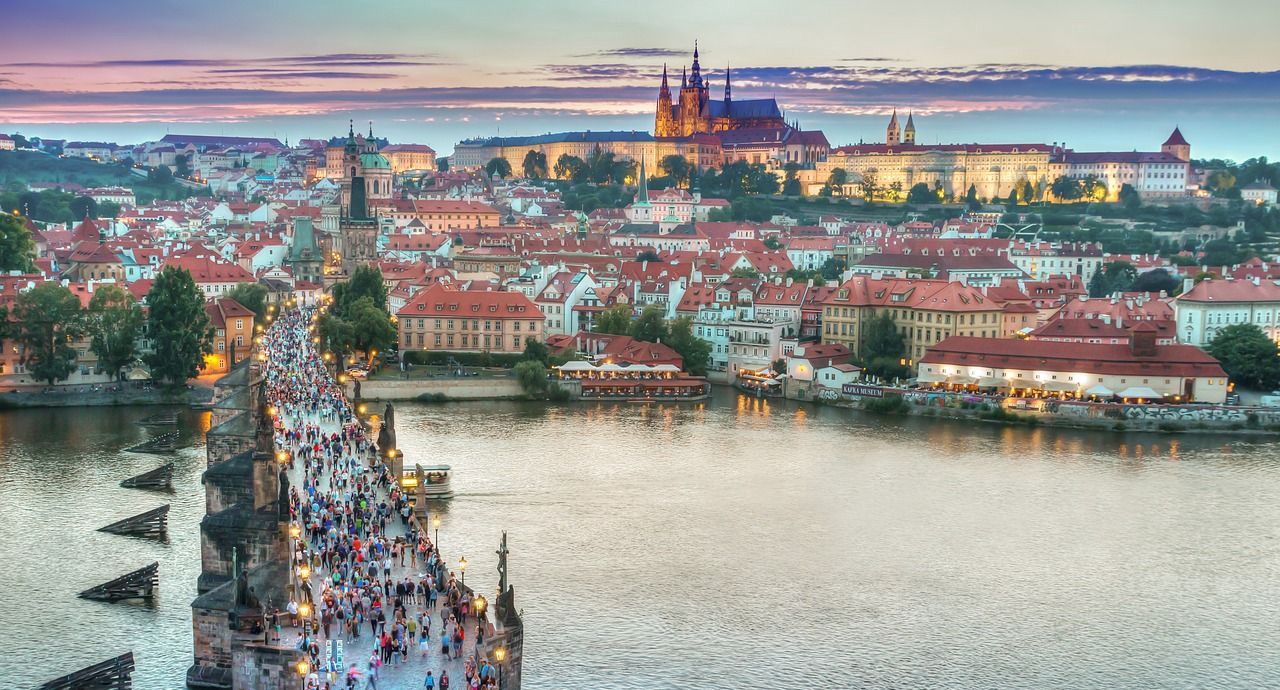landscape image of Charles Bridge in Prague