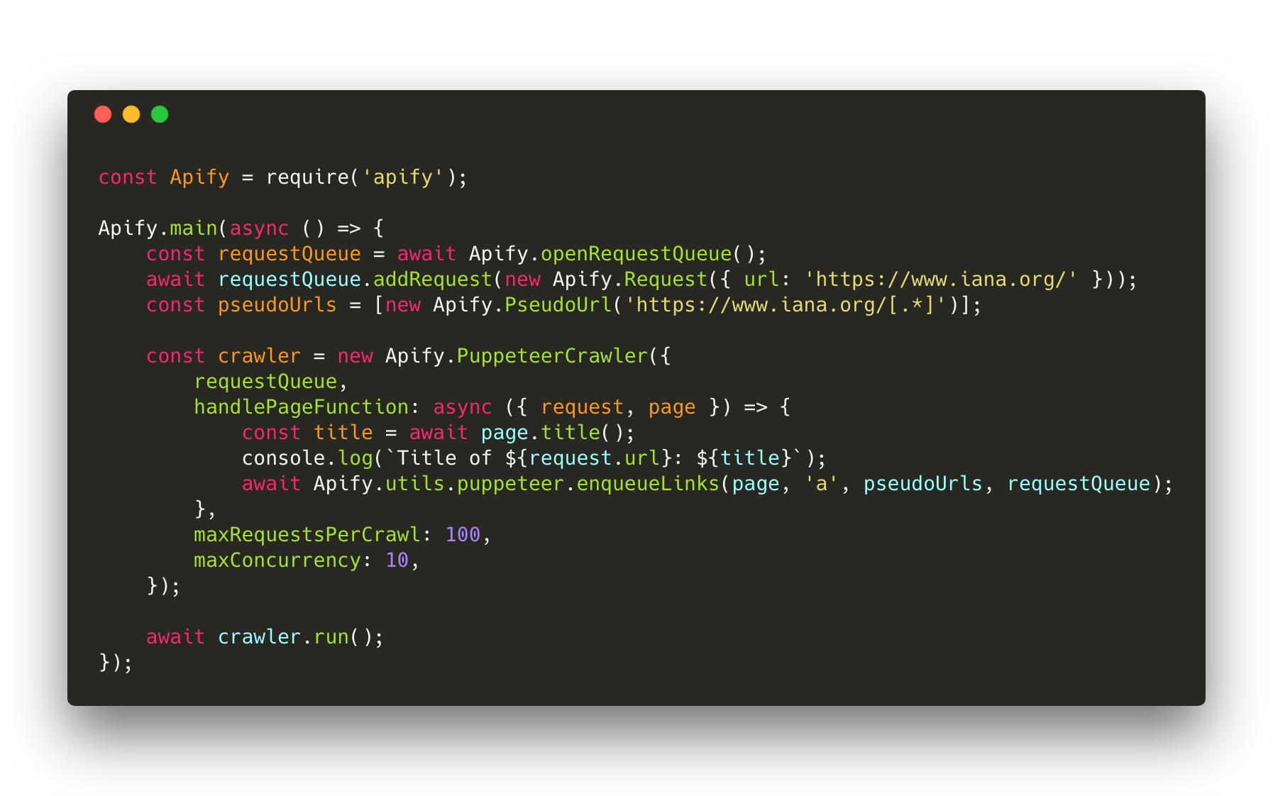Apify crawler script.