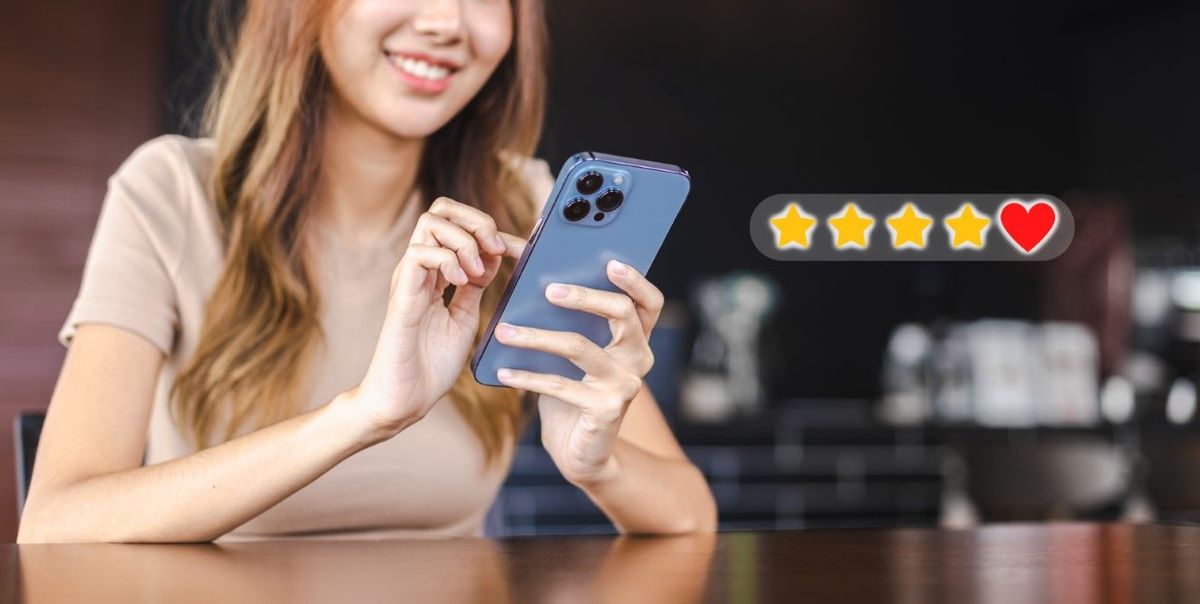 Guide to product review scraping - image of woman leaving a positive product review