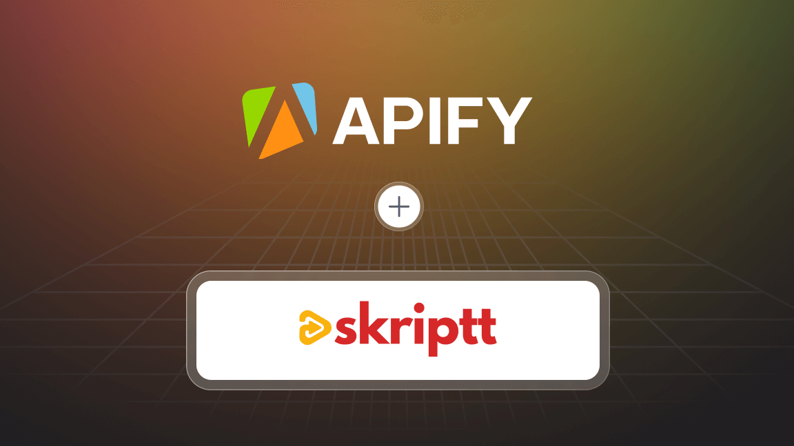 Case study: skriptt + Apify turn social trends into content that speaks in your voice. 