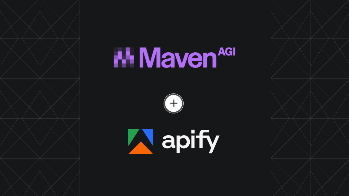 Maven AGI + Apify: Customer support with 100% company-approved data