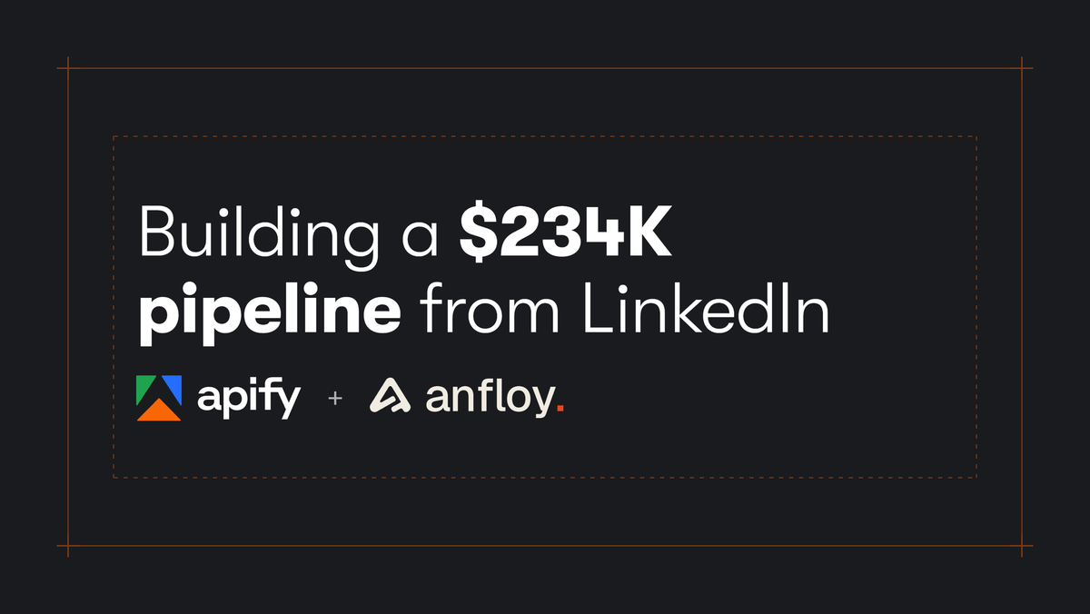 How Anfloy turned LinkedIn buying signals into $234,000 in pipeline with Apify