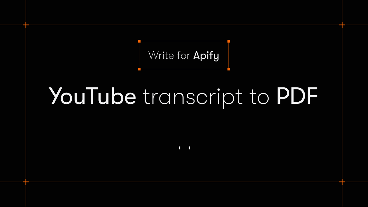 How I built an Apify Actor that turns YouTube videos into PDFs