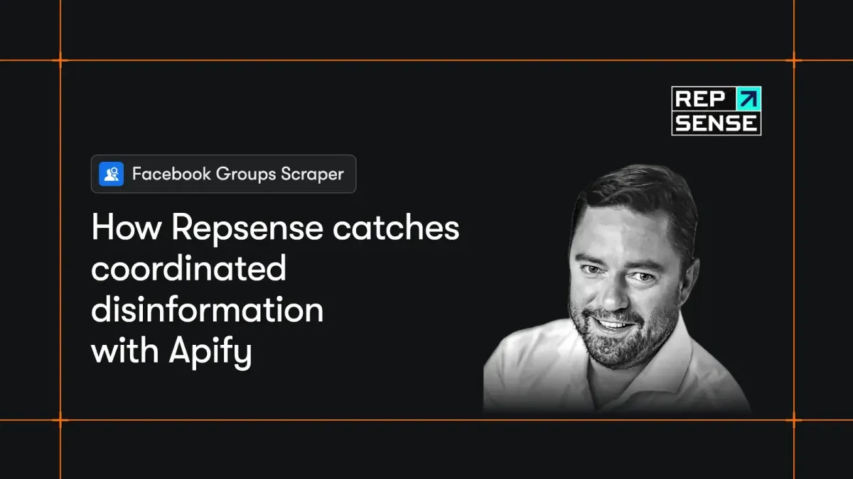 Apify and Repsense logos side by side on a black background with overlapping orange circles.