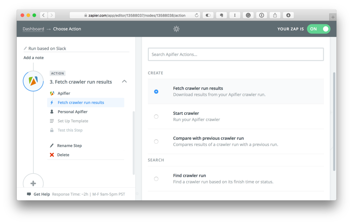 Zapier Integration screenshot