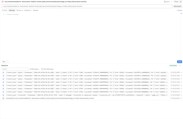 WebSocket client connected to the Standby Actor