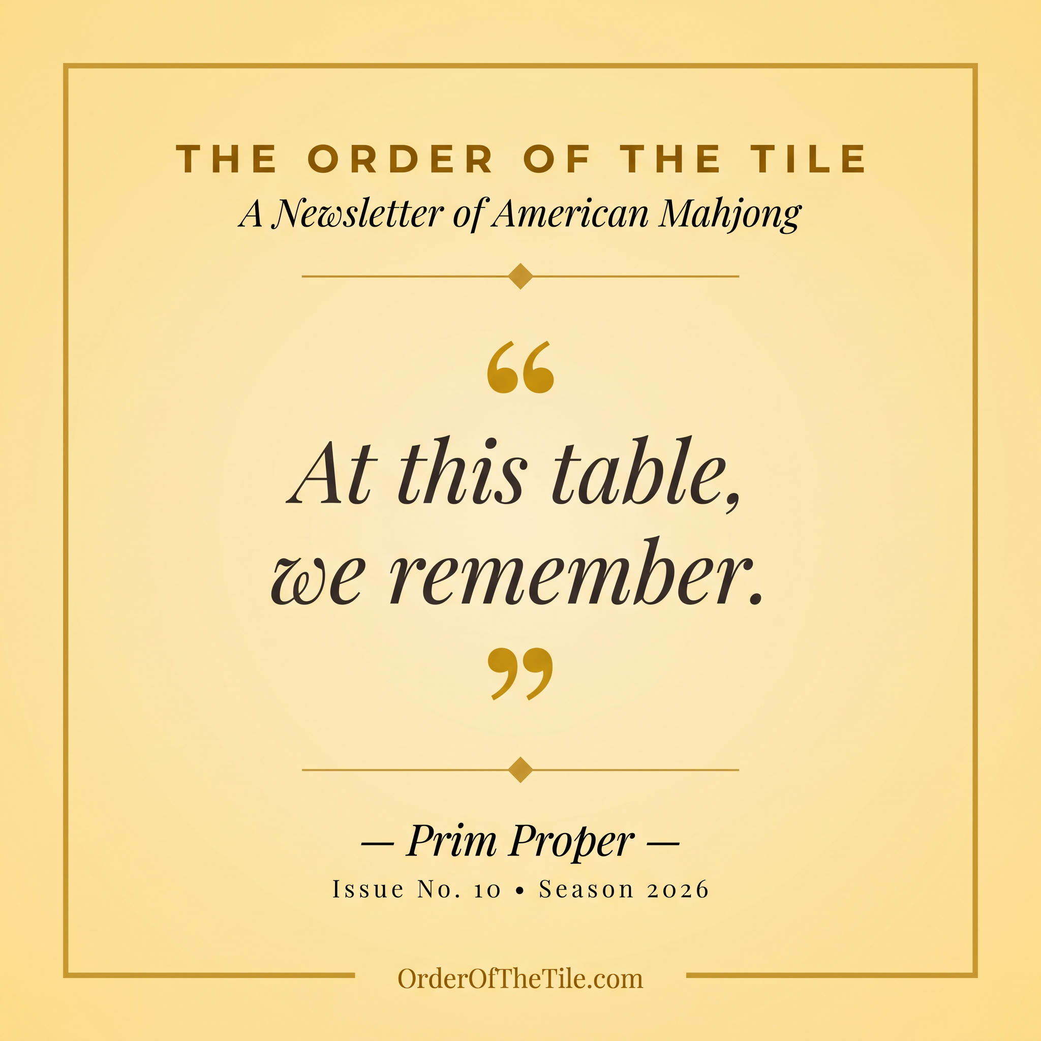 At this table, we remember.
