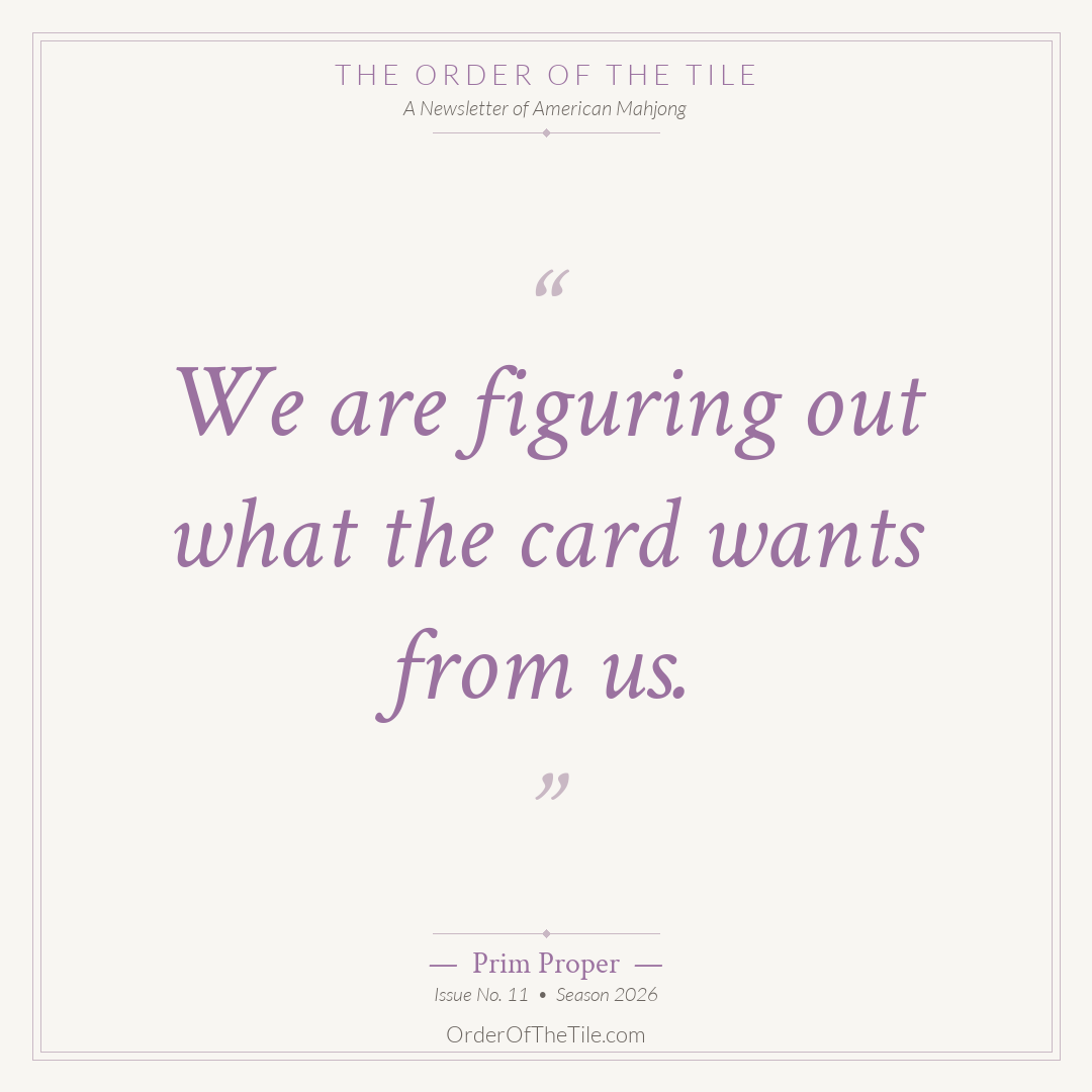 We are figuring out what the card wants from us.