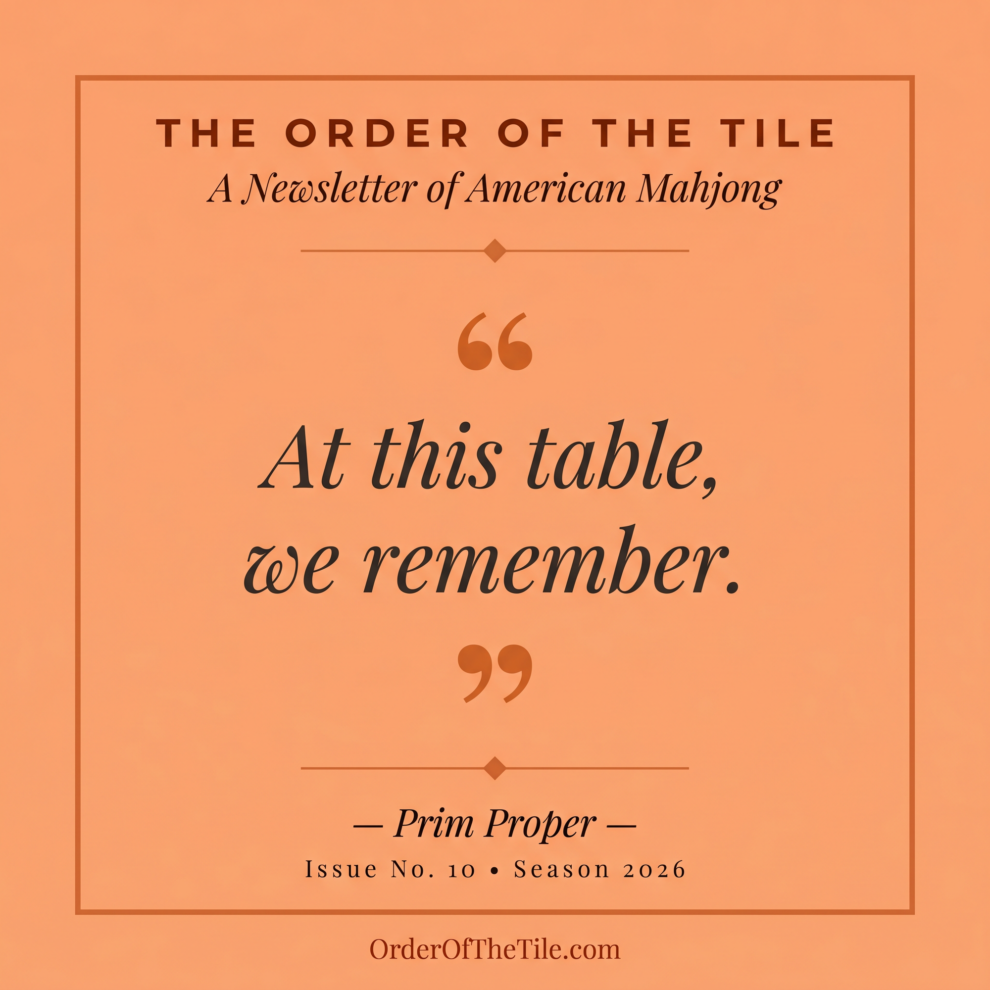 At this table, we remember