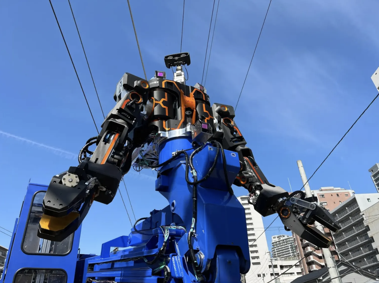 JR West now employs giant robots for maintenance tasks, operated remotely by VR-goggled technicians.