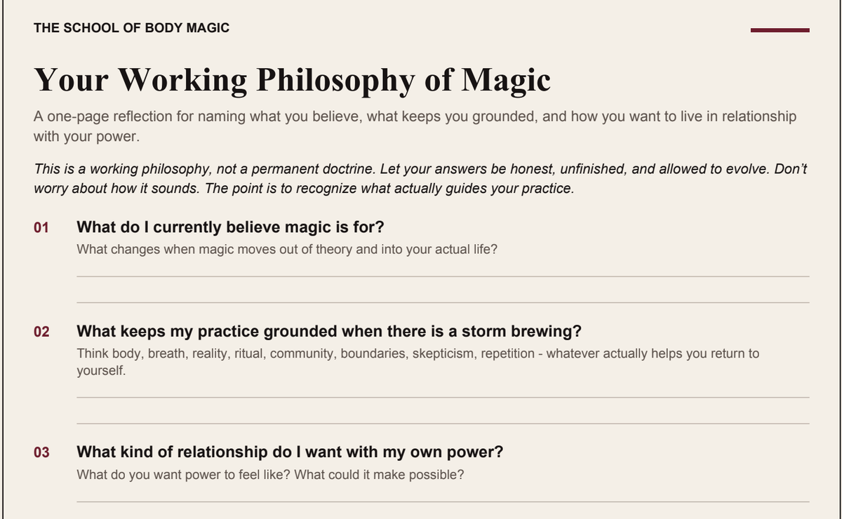 Your Working Philosophy of Magic (PDF)