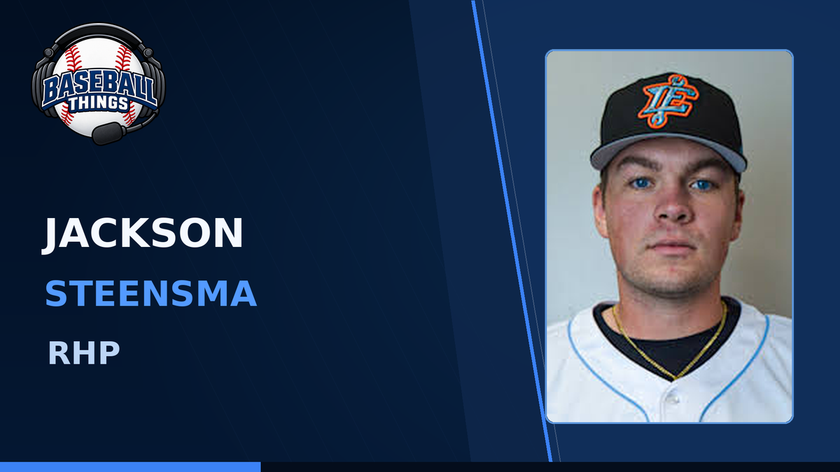 Jackson Steensma, Seattle Mariners right-handed pitcher, shown on a Baseball Things graphic as the No. 19 prospect in the system