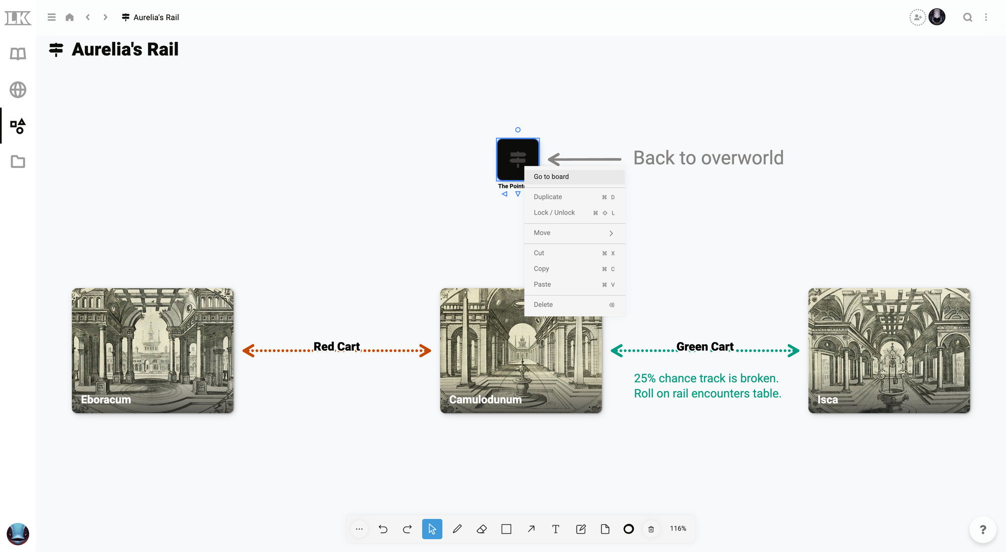 Organize your worldbuilding whiteboards in LegendKeeper.