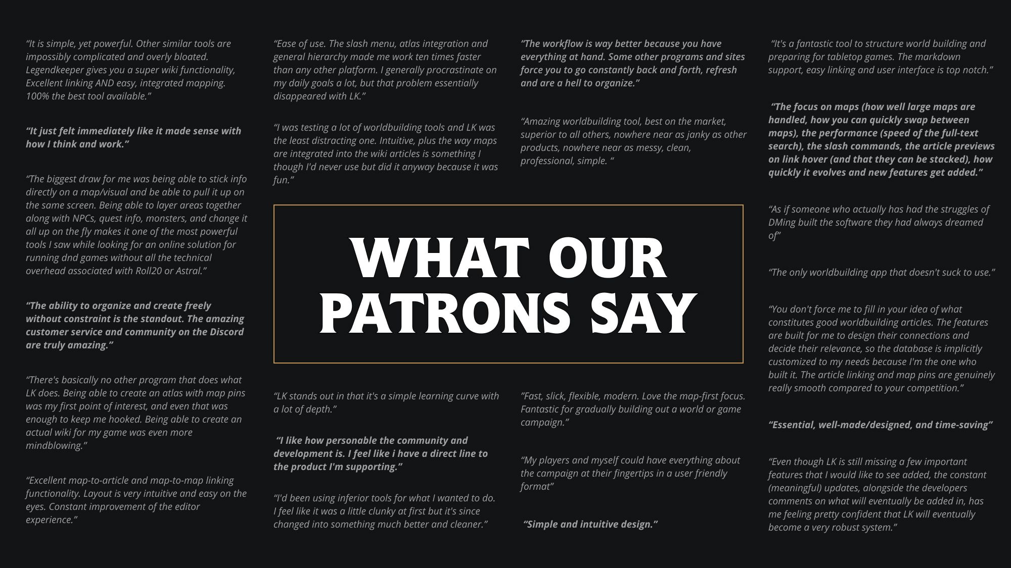 LegendKeeper reviews and testimonials.