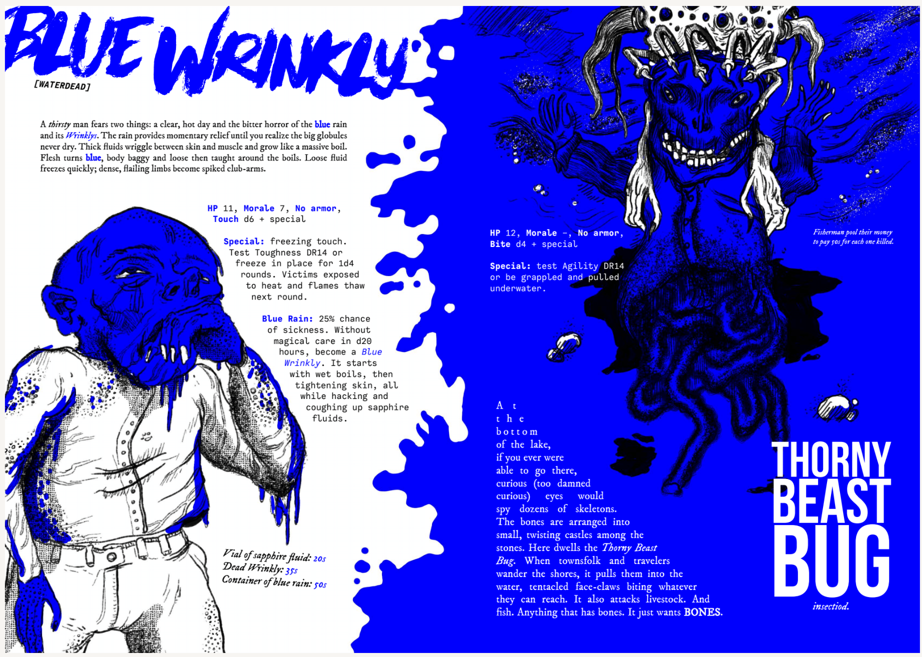 Mork borg bestiary by LegendKeeper.