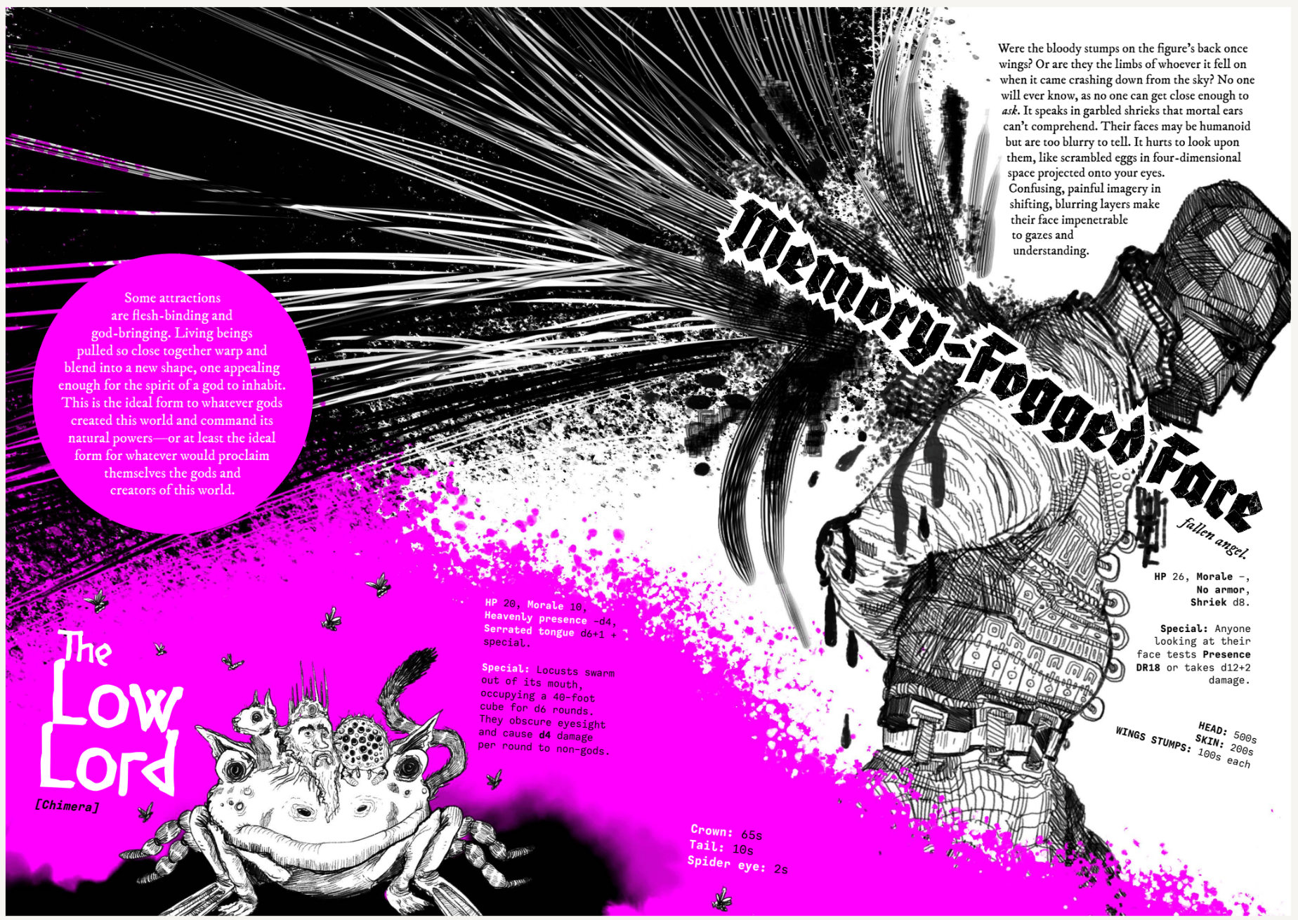 Mork borg bestiary by LegendKeeper.