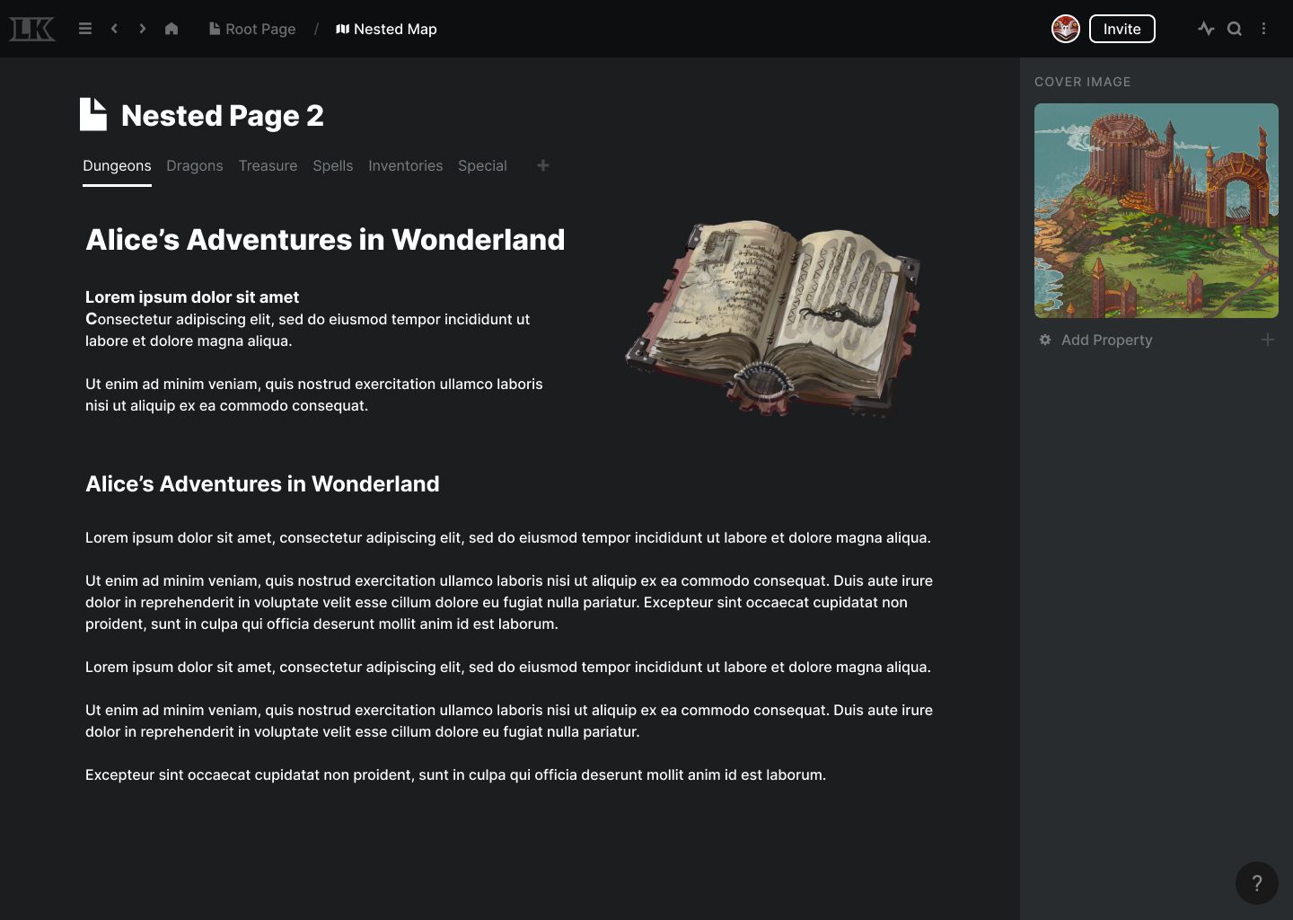 LegendKeeper Wiki page with focus.