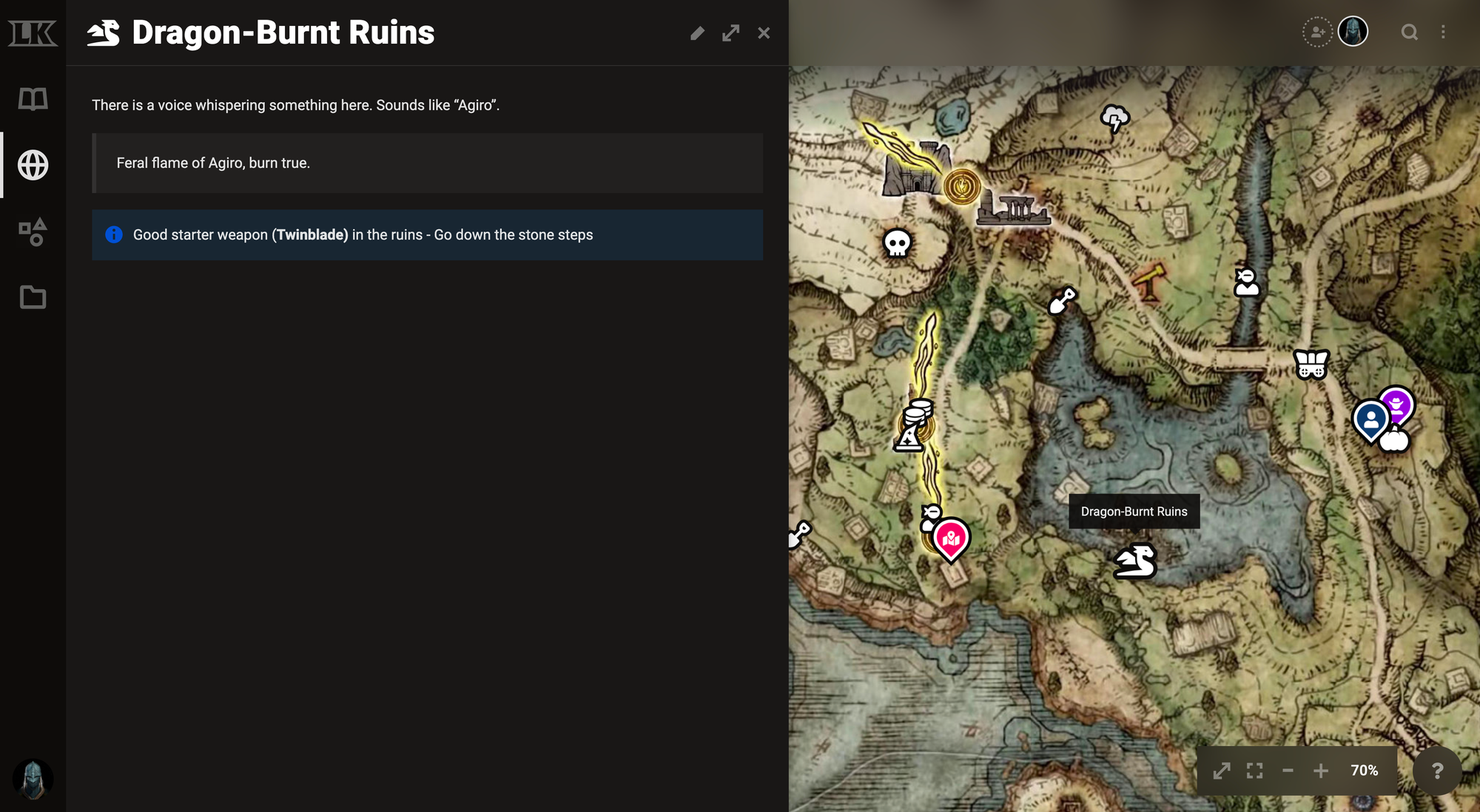 Elden Ring secrets in LegendKeeper.