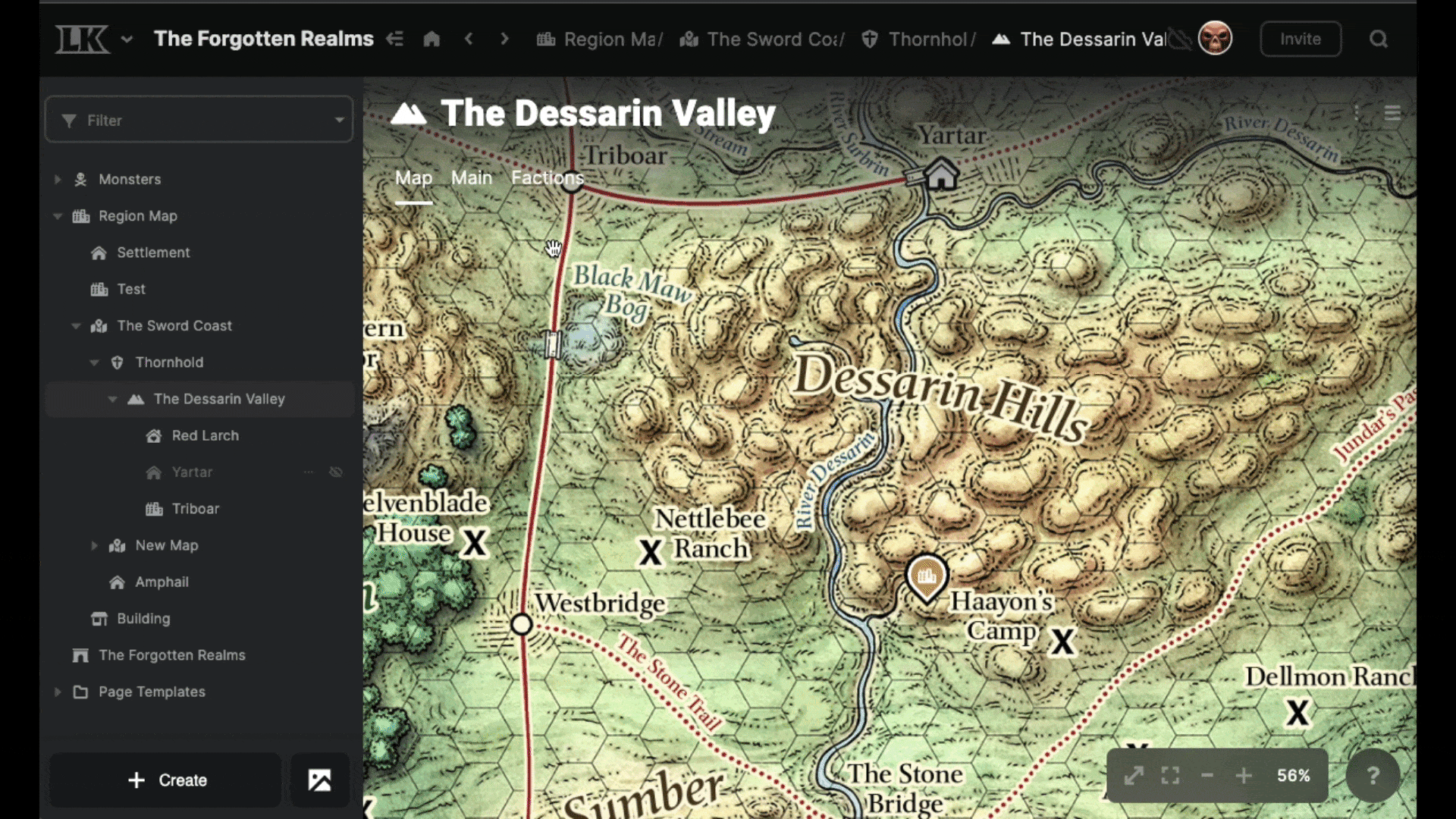 Connecting wiki, maps, and boards in LegendKeeper.