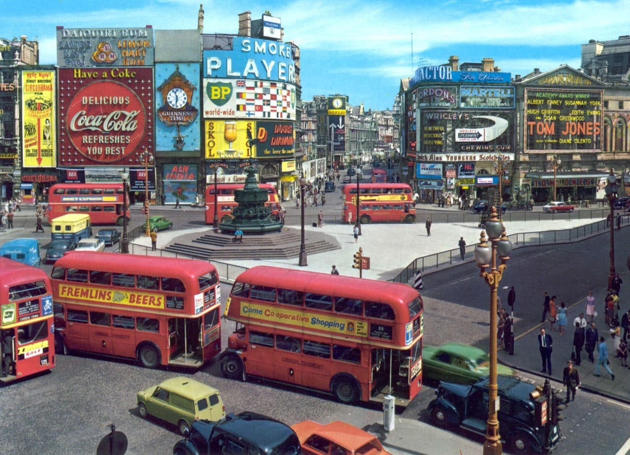 A photo of central London during the 1960s.