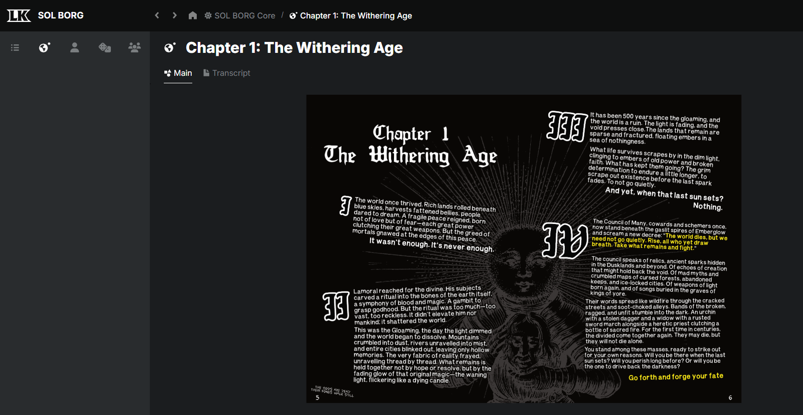 An image of a page from someone's campaign book on Legendkeeper.