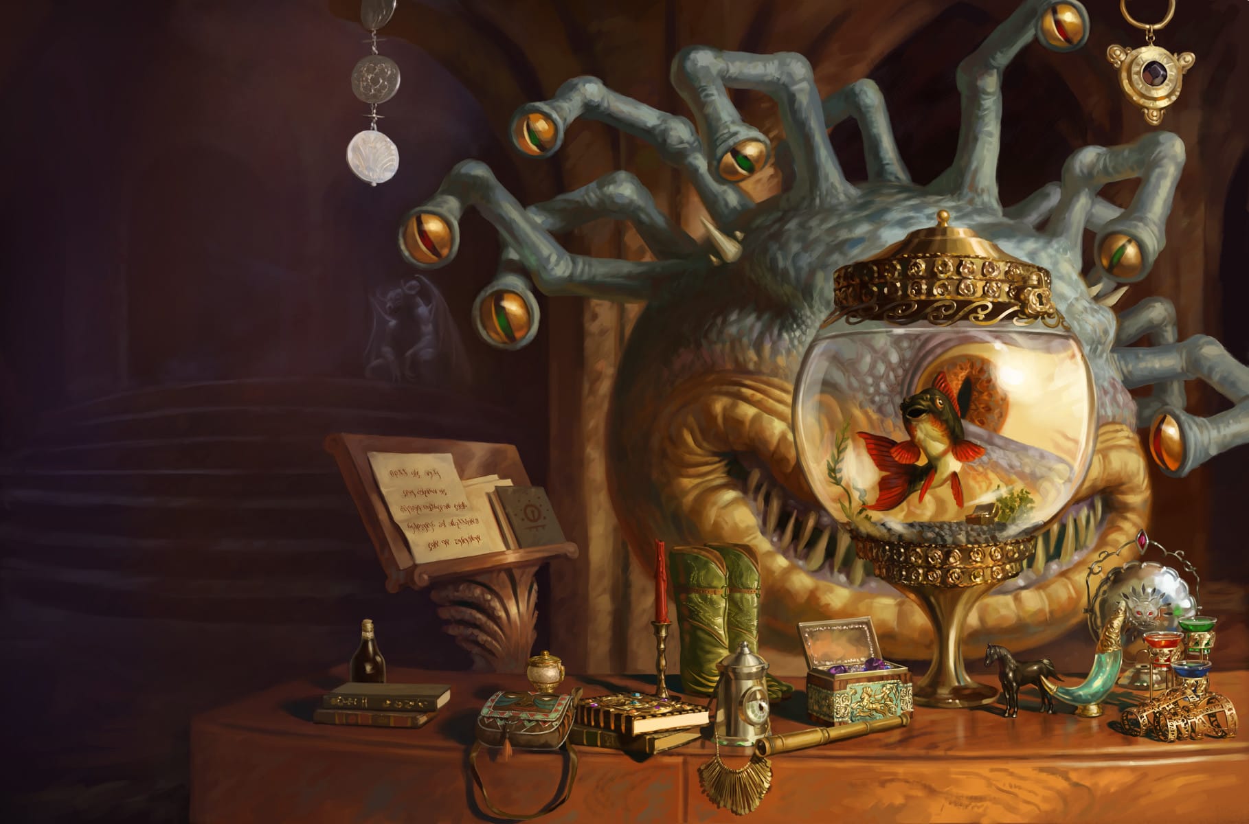 The front cover of Dungeons & Dragons: Xanathar's Guide to Everything, featuring the Beholder Xanathar.