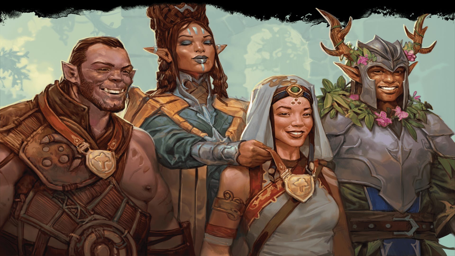 Artwork for Dungeons & Dragons: Dungeon Master's Guide showing a group of adventurers receiving medals.