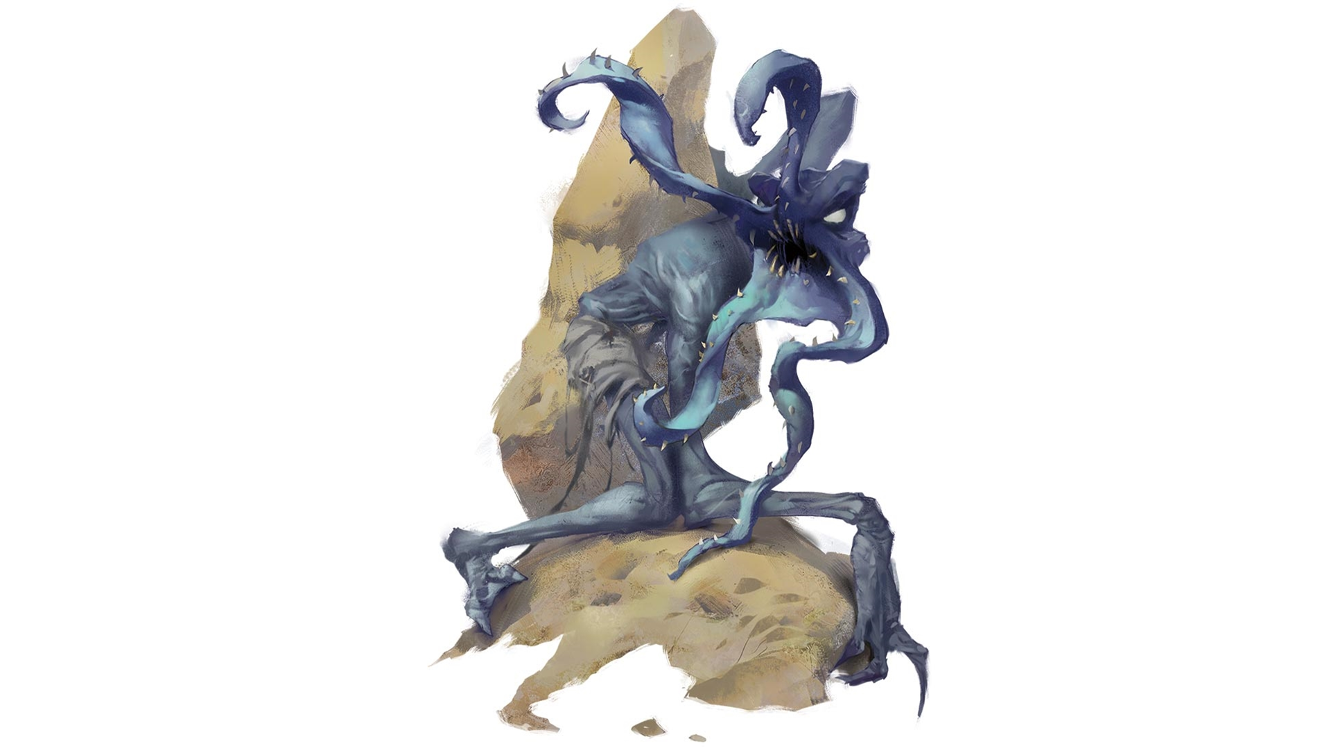 Artwork of a Vampiric Mind Flayer lurking, created for Dungeons & Dragons.