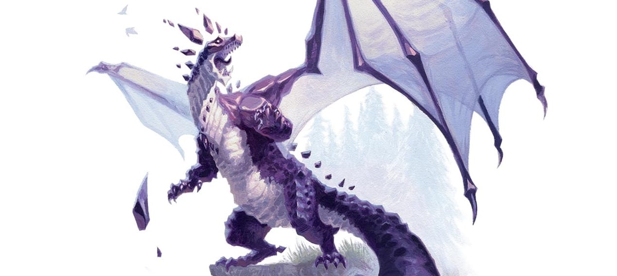 Artwork of a Amethyst Dragon from Dungeons & Dragons.