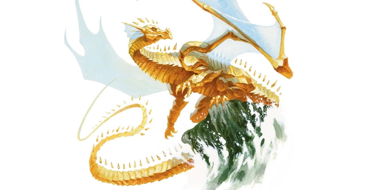 Artwork of a Topaz Dragon from Dungeons & Dragons.