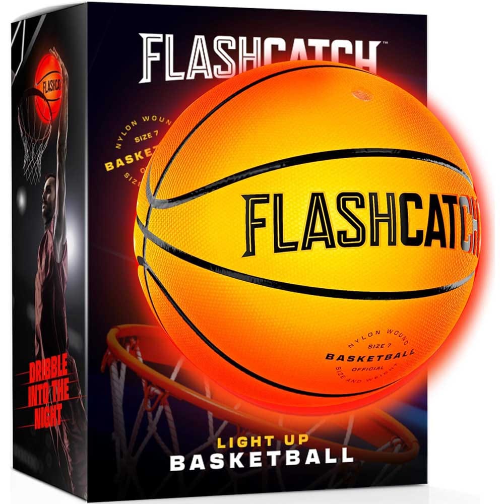 LED light-up basketball with motion-activated glow, official size and weight — fun nighttime sports gift for teen boys