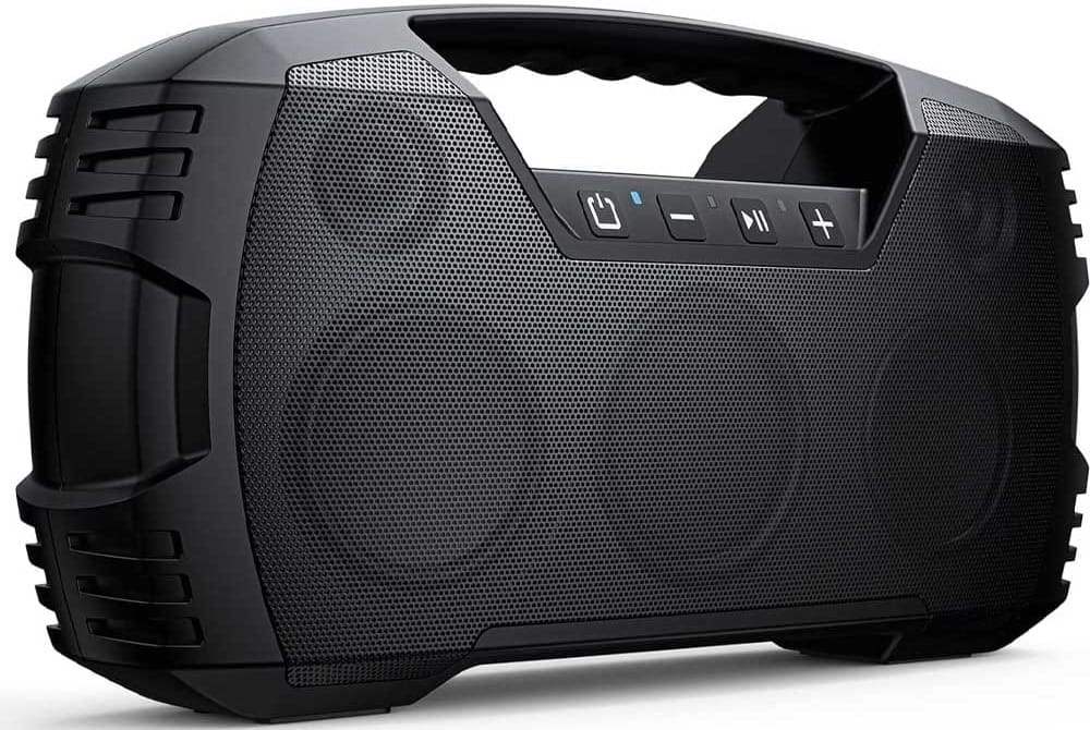 Portable waterproof Bluetooth speaker with subwoofer, 40W sound, and 32-hour battery — perfect audio gift for music-loving teen boys