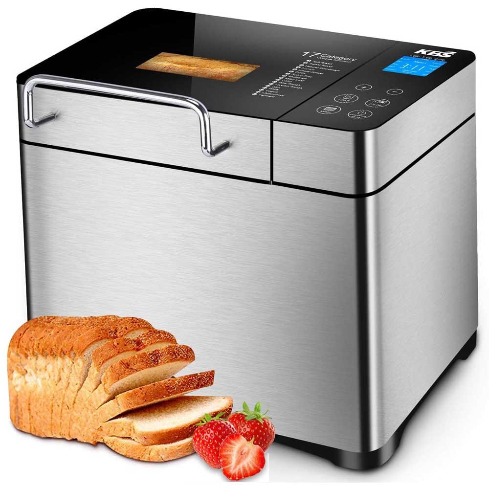 Sleek stainless steel bread maker with digital display — a hands-on, heartwarming gift for Grandpa to enjoy homemade loaves with ease