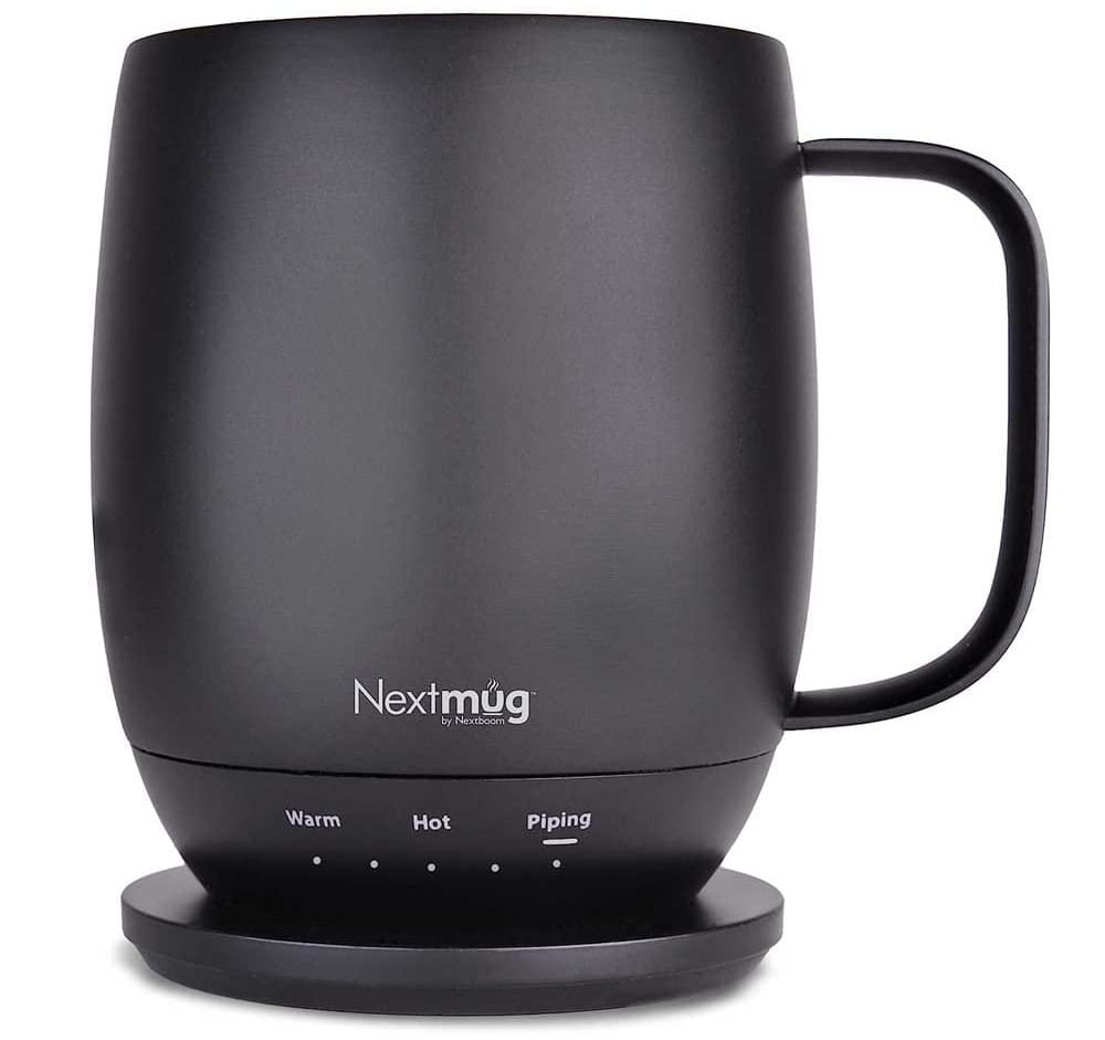 Nextmug self-heating coffee mug with adjustable temperature settings, charging coaster, and LED display — ideal gift for coffee-loving husbands