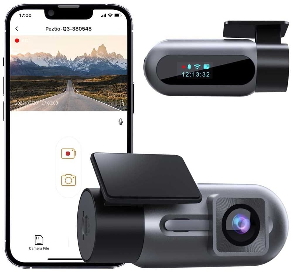 Compact FHD dash cam with night vision, parking mode, and WiFi connectivity — a practical and protective gift for boyfriends who love their car